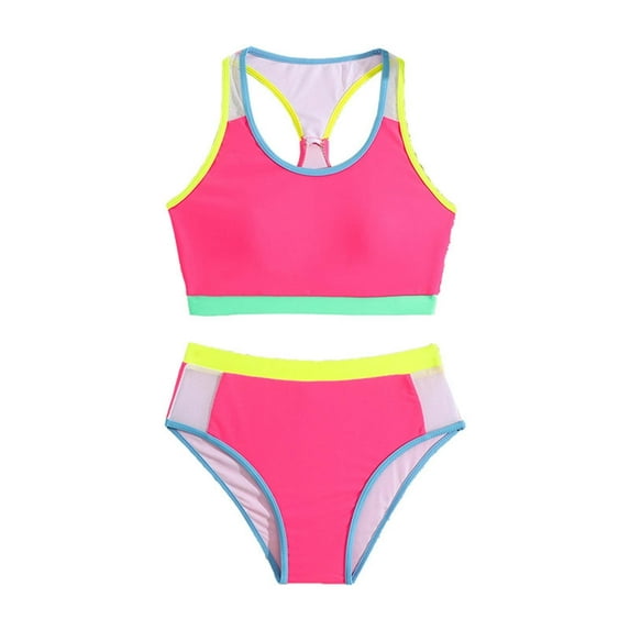 Bathing Suits for Girls Plain Color Girls Swimsuit with Shorts Girls Two Pieces Swimsuit Kids Bikini for Girls 9-10 Years