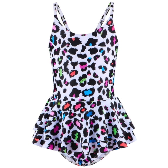 Bathing Suits for Teens 13-14 Girls Swimsuit Ruffle Adjustable Straps One Piece Bathing Suit Solid Color Ruched Girls' Swimwear 9-16Y