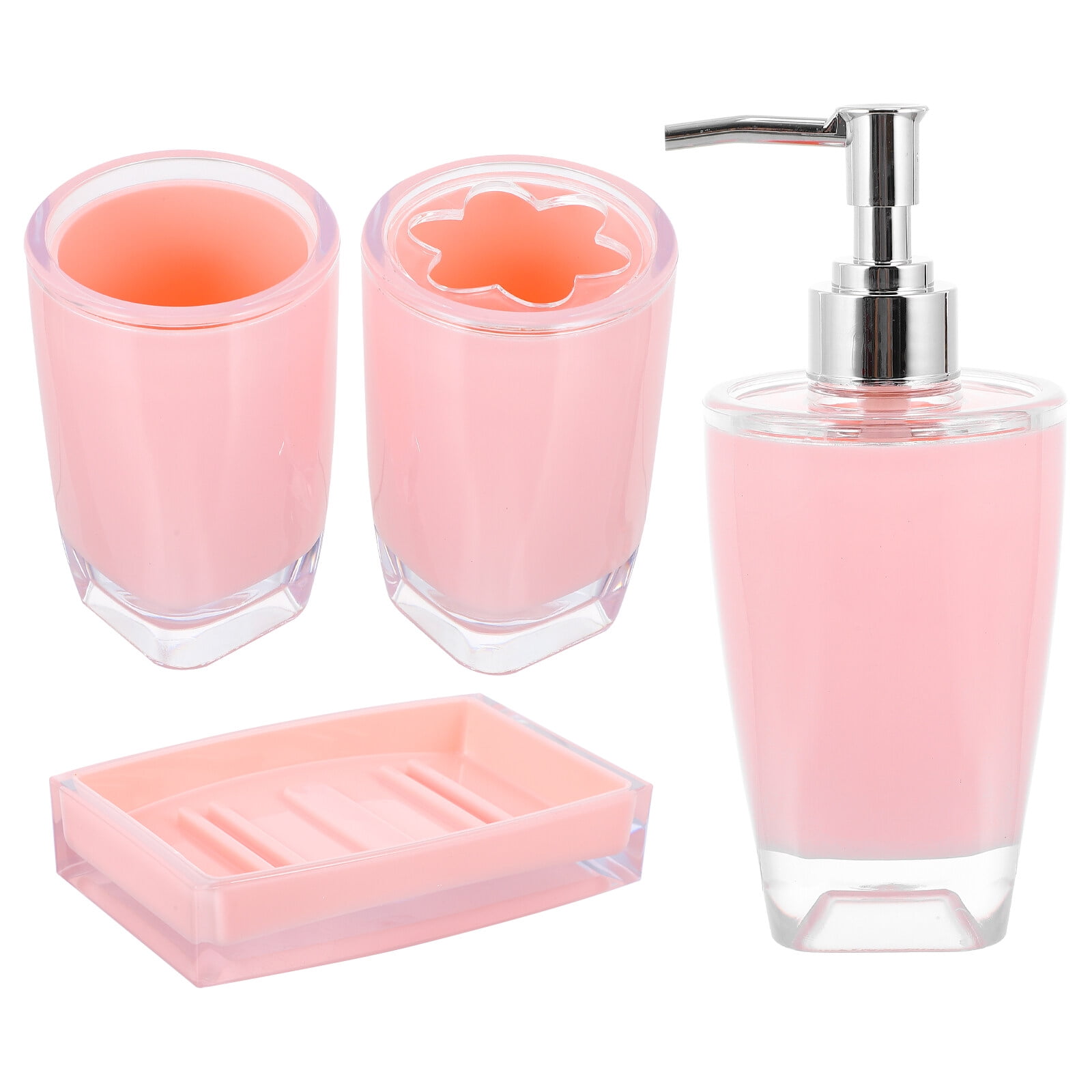 Bathing Supplies Bathroom Supply Kit Product Counter Tray Pink ...