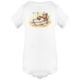 thumbnail image 1 of Bathing Teddy Bear Watercolor Bodysuit Infant -Image by Shutterstock,  6 Months, 1 of 2