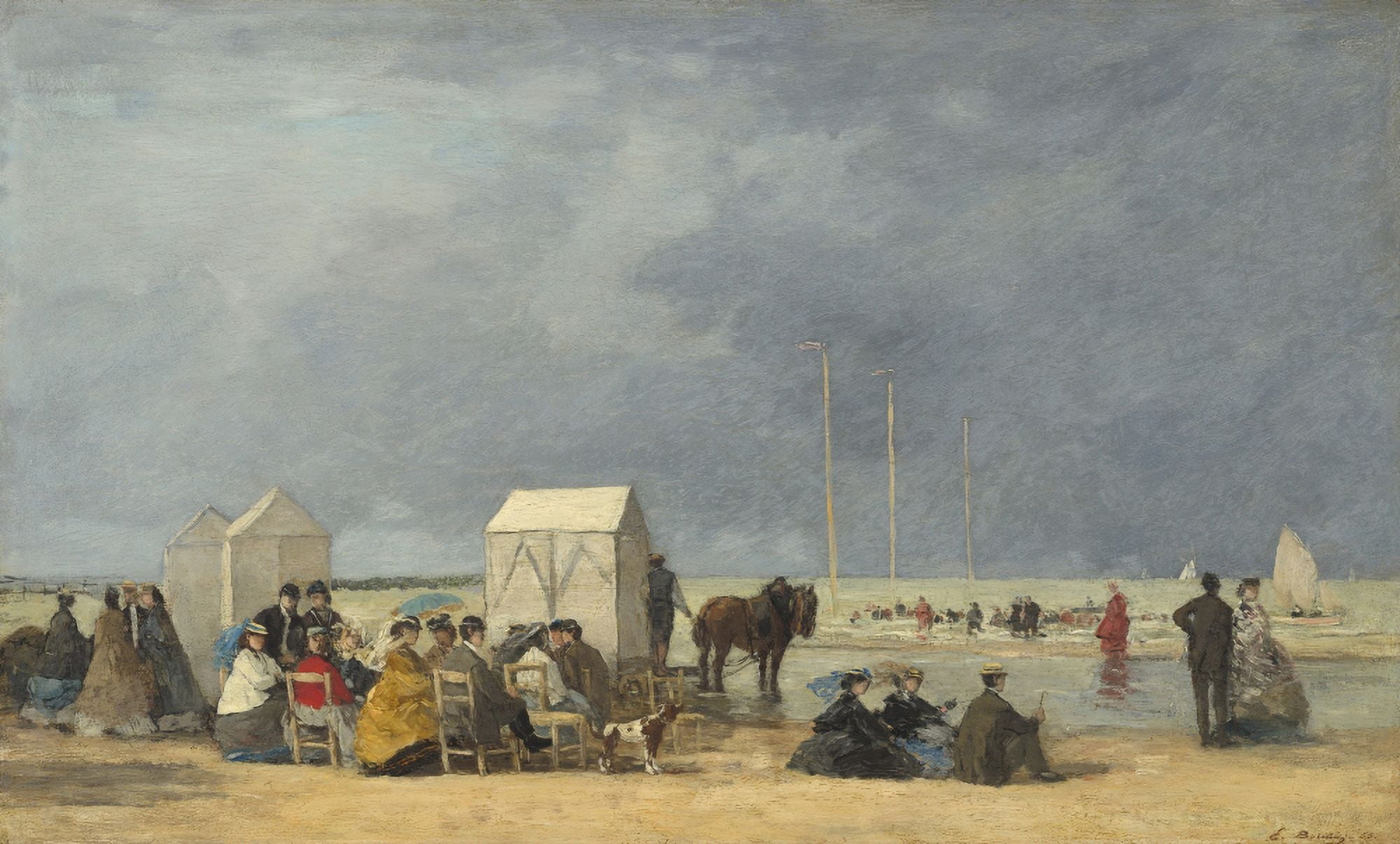 Bathing Time At Deauville Canvas Art - (24 x 18)
