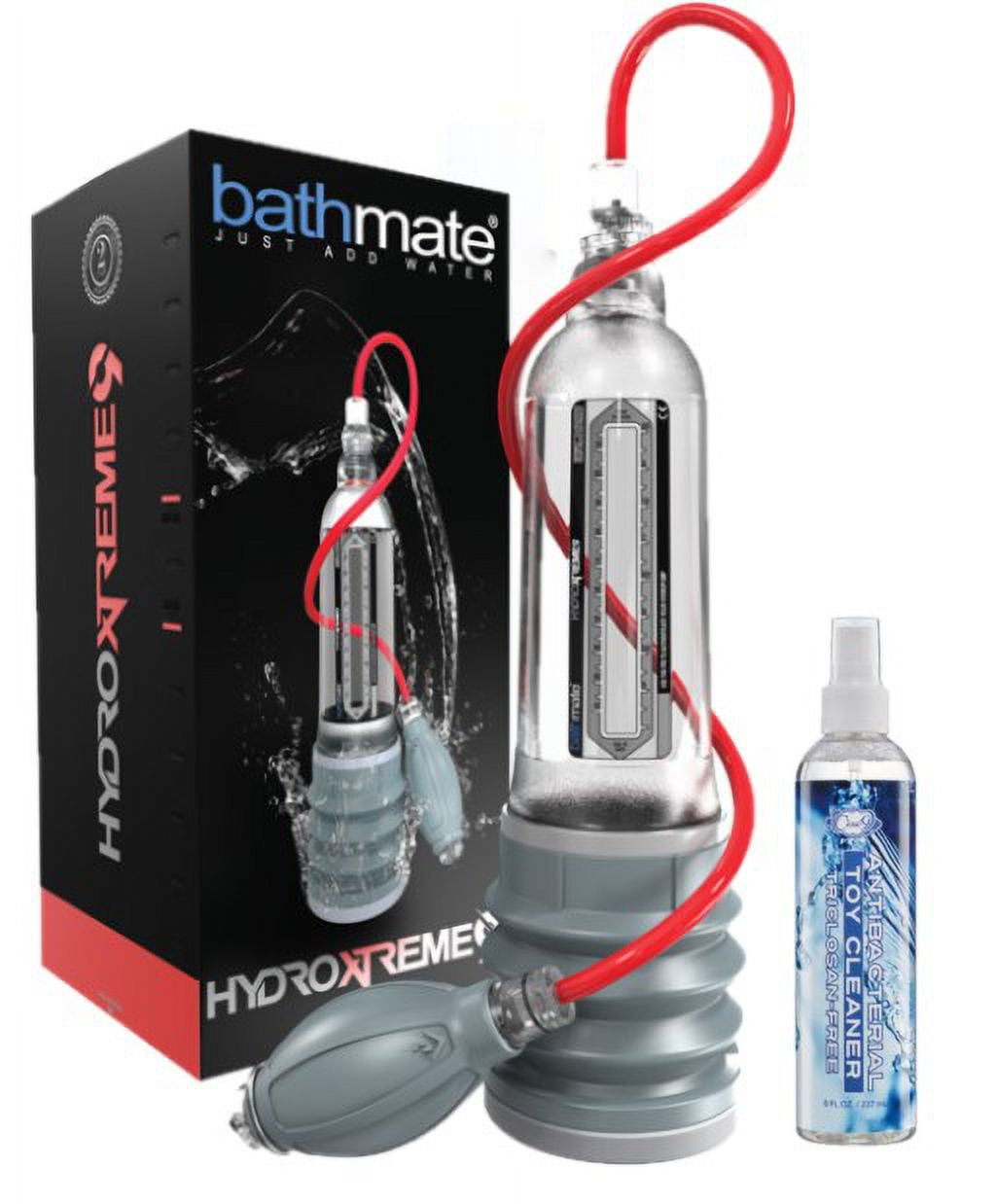 Bathmate Hydroxtreme 9 Crystal Clear Penis Pump With Free 8 Oz Toy Cleaner