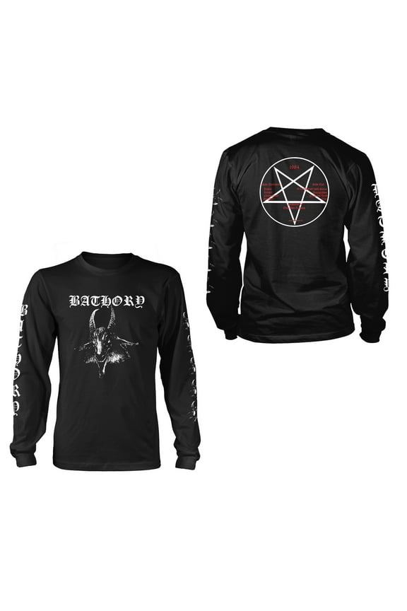 Bathory Men's Goat Long Sleeve T-Shirt Black X-Large | Officially Licensed Merchandise