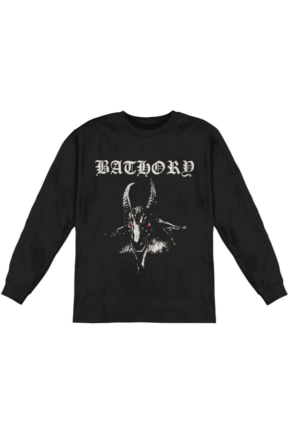 Bathory Men's White Goat Red Eyes Long Sleeve T-Shirt XL | Officially Licensed Merchandise | Officially Licensed Merchandise