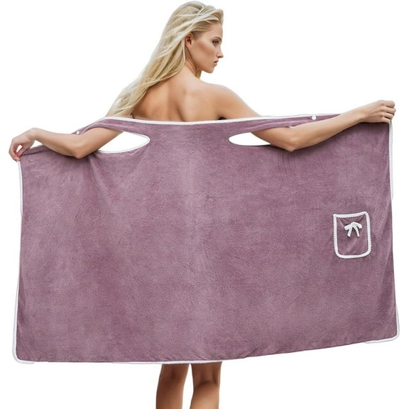 Bathrobe Bath Towel Wrap Womens Wearable Bathtub Shower Dress Bathing Skirt