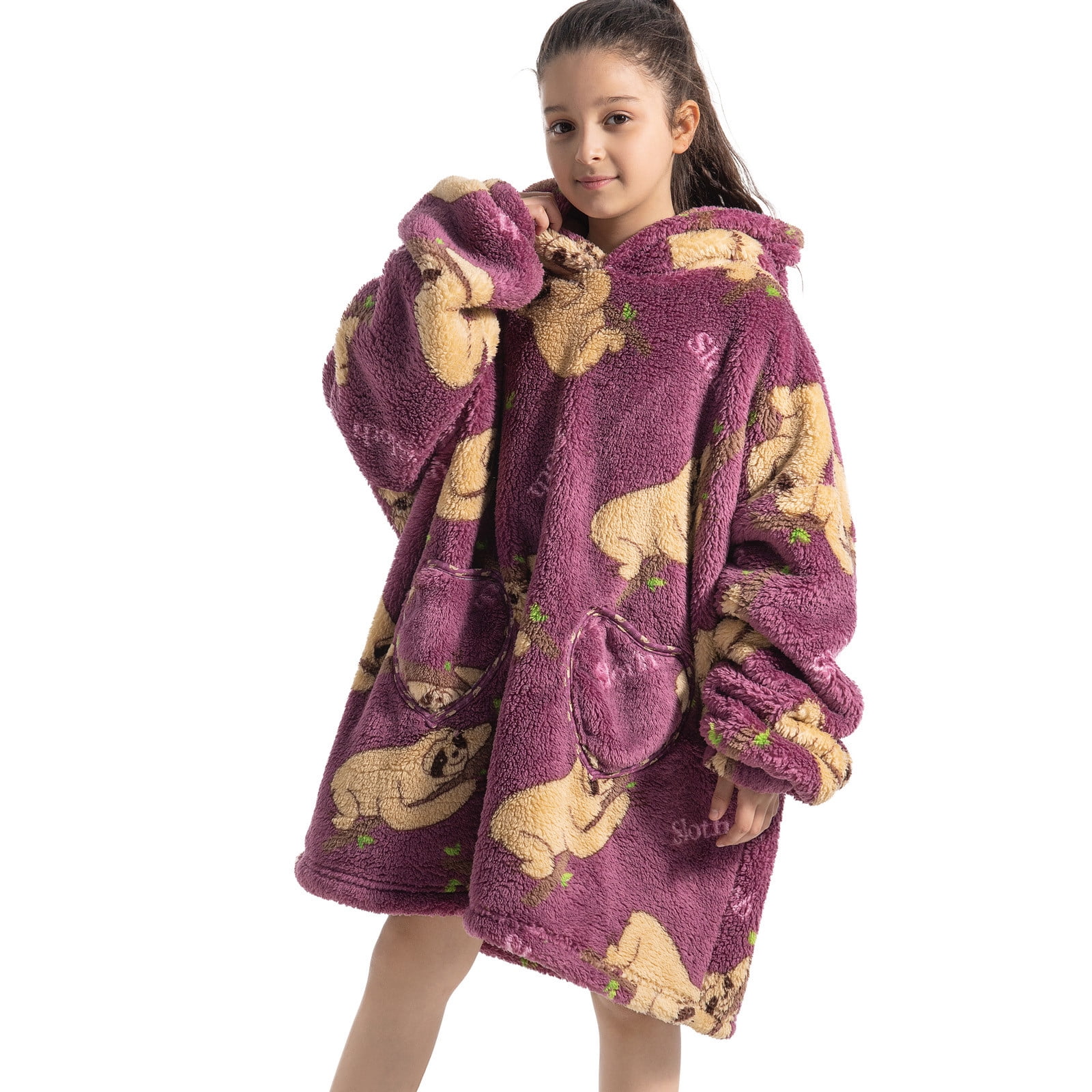 Bathrobe College Dorm Women Family Dress Printed Pullover Dress Long