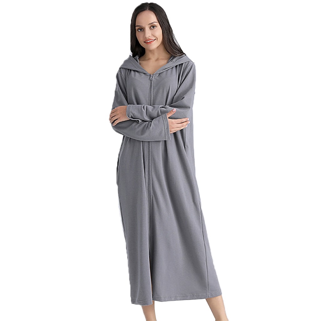 Bathrobe For Women Sleepwear,Robe With Hood And Pockets, Sleepwear ...