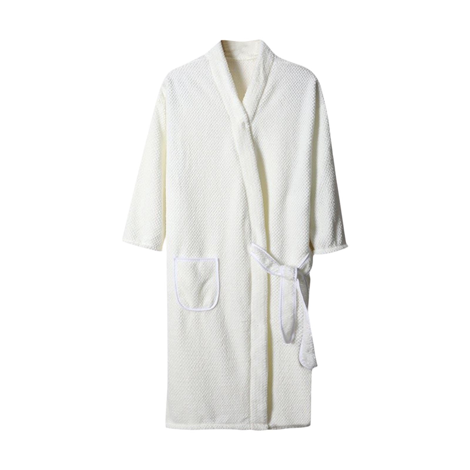 Bathrobe For Women Winter Fleece Robes Wrap V-Neck Long Sleeve Towel ...