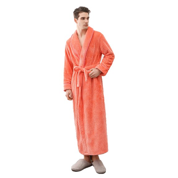Bathrobe Men, Bathrobes For Women Men's Thicken Plush Dressing Gown Ladies Soft Comfortable Pajamas Long Robes Winter Warm Housecoats Womens Sleepwear Nightgown