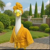 Bathrobe Porch Goose Costume Set Classic Floral Printed Outfit Bonnet For Lawn Decor​