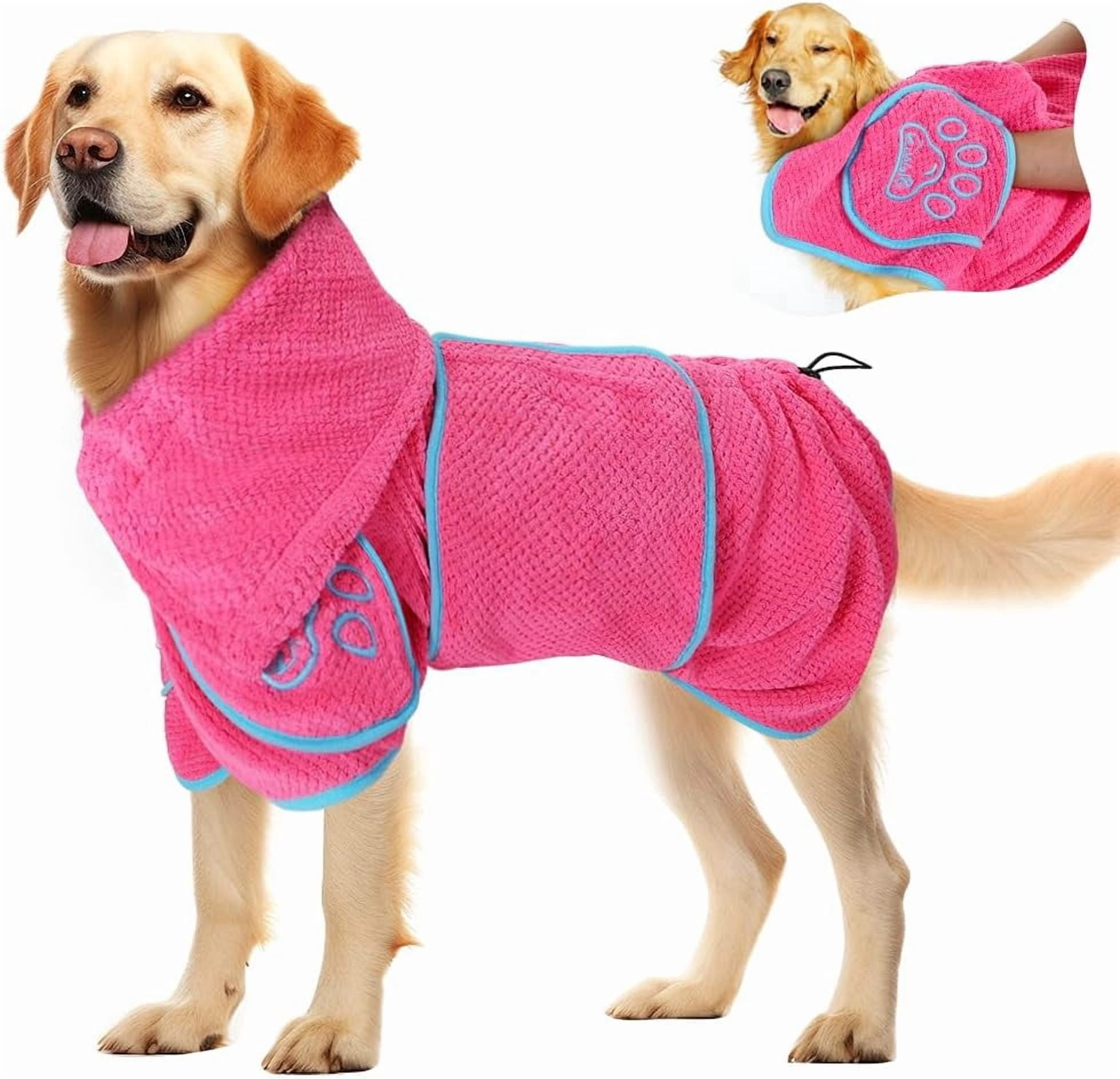 Bathrobe Towel - Absorbent Microfiber Pet Quick Drying Towel, Wearable ...