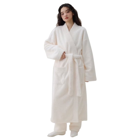 Bathrobe Womens Adult Couples Long Thick Robe Unisex,Towelling Bath Robe Warm Bathrobe,Fluffy Long Bathrobe, Quick Dry - Soft
