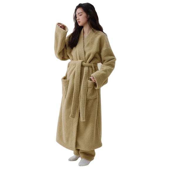 Bathrobe Womens Adult Couples Long Thick Robe Unisex,Towelling Bath Robe Warm Bathrobe,Fluffy Long Bathrobe, Quick Dry - Soft