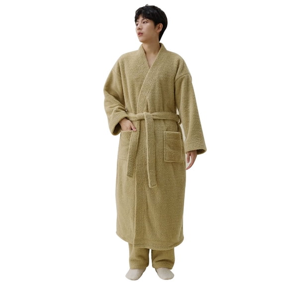 Bathrobe Womens Adult Couples Long Thick Robe Unisex,Towelling Bath Robe Warm Bathrobe,Fluffy Long Bathrobe, Quick Dry - Soft