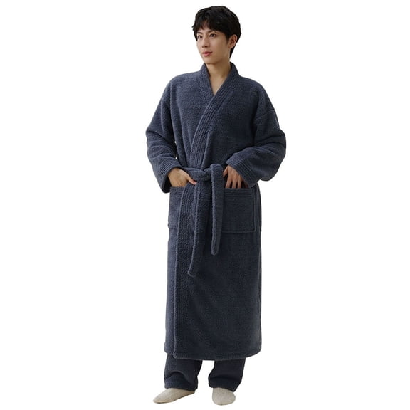 Bathrobe Womens Adult Couples Long Thick Robe Unisex,Towelling Bath Robe Warm Bathrobe,Fluffy Long Bathrobe, Quick Dry - Soft