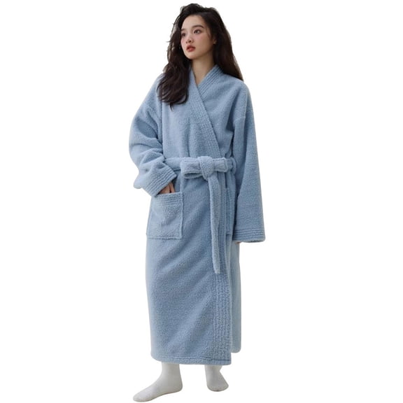 Bathrobe Womens Adult Couples Long Thick Robe Unisex,Towelling Bath Robe Warm Bathrobe,Fluffy Long Bathrobe, Quick Dry - Soft