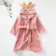 thumbnail image 1 of Toddler Robes Robes for Kids Cartoon Bathrobes Hooded Warm Flannel Night-Robe Sleepwear Pajamas Kids Spa Robes Bath Robe for Girls 7-8 Years, 1 of 4