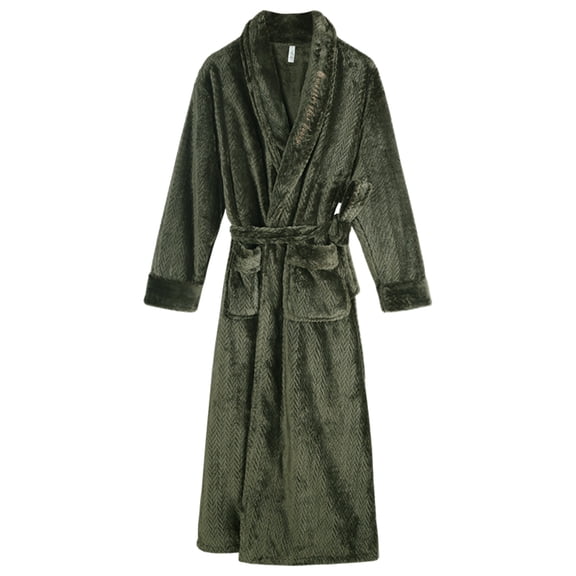 Mens Bathrobes, Men Long Robes Dressing Gown Soft Plush Double Sided Flannel Winter Warm Homewear Bathrobes, Nightgowns For Men's Lightweight Pajamas Sleepwear Bath Robes