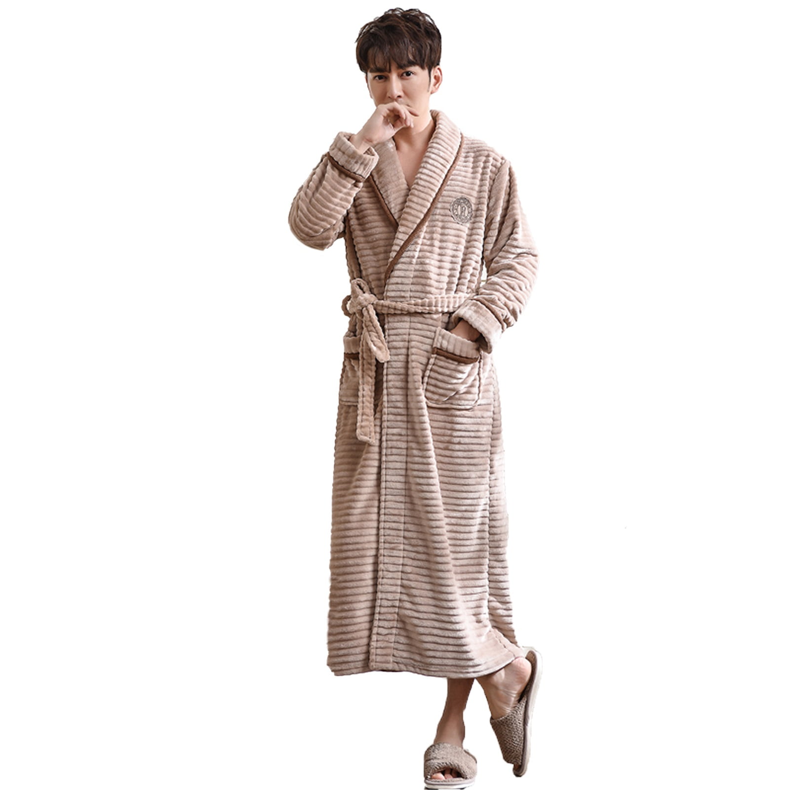Bathrobes Bath Robes For Men Fluffy, Dressing Gown Men's Long Robes ...