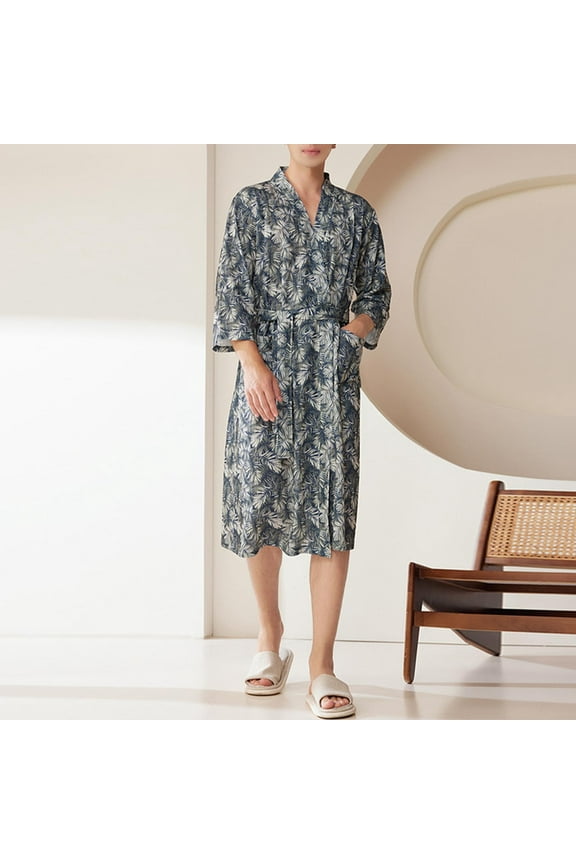 Bathrobes for Couples Men Women Family Matching Robes Hawaiian Vacation Floral Print Cardigan Housecoat