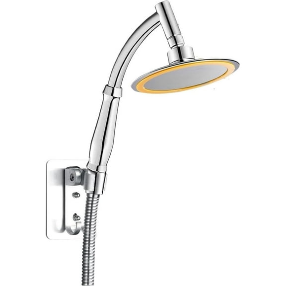 Bathroom 6 Inch High Pressure 360 Adjustable Large Round Big Rainfall Sprayer Bathroom Hand Held Shower Head Accessories Faucet Spa Shower Head (Color : Shower bracket hose, Size : 6 inch)