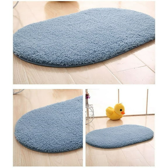 Bathroom Absorbent Lamb Wool Carpet Floor Mat Gray Coral Fleece - 1X Bathroom Absorbent Carpet