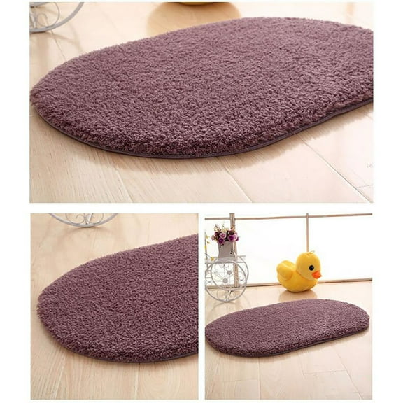 Bathroom Absorbent Lamb Wool Carpet Floor Mat Purple Coral Fleece - 1X Bathroom Absorbent Carpet