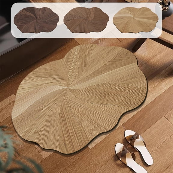 Bathroom Absorbent Mat Diatomaceous Earth | Silica Non-Slip Bath Rug | 40x60 cm Black Brown Khaki | Instant Water Absorption | 1 Piece | Quick-Drying