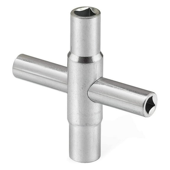 Bathroom Accessories 4-Way Sillcock Key Steel Sillcock Wrench Utility Key for Hose Bib Spigot Valve