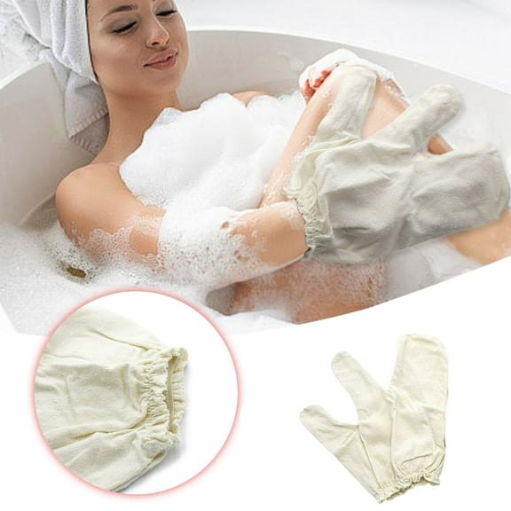 Bathroom Accessories Bath Spa Gloves Silk Massage Mittens for Exfoliation and Wellness 2 Pack Platforms Competitors Title Product Title