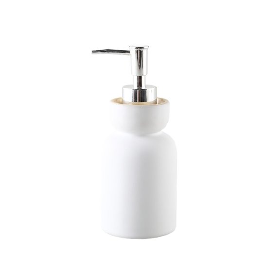 Bathroom Accessories Ceramic Soap Dispenser for Kitchen, Bathroom and Countertop Lotion Pump/Soap Dispenser Bath Shower Tub Dcor, White