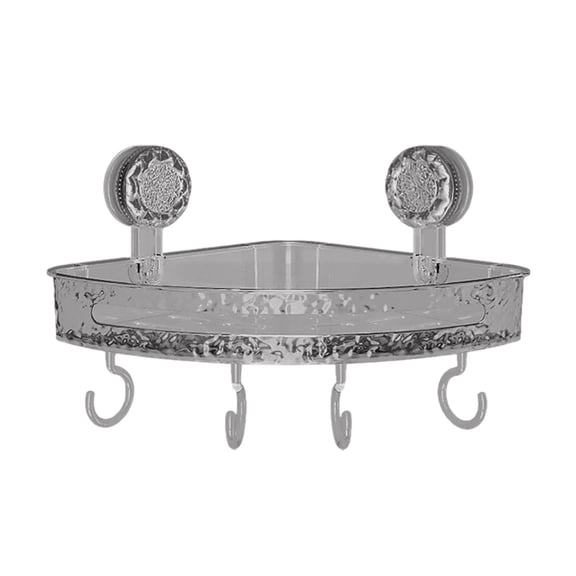 Bathroom Accessories Corrugated Suction Cup Storage Rack for Bathroom and Kitchen — Triangular Clear Glass-Style No-Drill Organizer with Versatile Wall-Mount Convenience Platform Competition-Ready