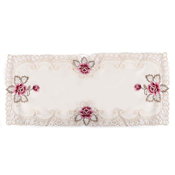 Bathroom Accessories Country Style Floral Embroidered Lace Tablecloth Table Mat Decor 40*85cm Rectangle