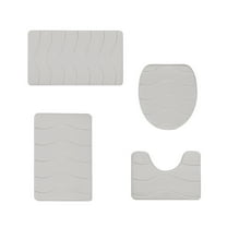 Bathroom Accessories, Foam Bath Mat 4 Set Bathroom Rugs For 4 Pcs Toilet Mats Soft Comfortable Water Absorption Non-Slip Thick Washable Easier To Dry Beige, Birthday Gifts