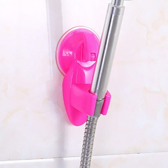 Bathroom Accessories Household Suction Cup Shower Shower Fixed Seat Shower Bracket Bathrooms Accessories(Hot Pink) 2.91x5.19"
