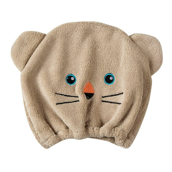 Bathroom Accessories,Microfiber Hair Turban Quickly Dry Hair Hat Wrapped Towel Bathing Cap,Brown