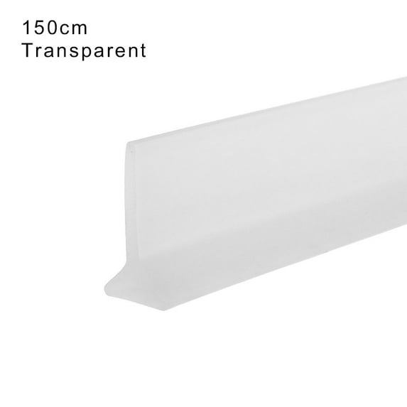 Bathroom Accessories Non-slip Dry and Wet Separation Shower Dam Flood Barrier Water Retaining Strip Self-Adhesive Door Bottom Sealing Strip Water Stopper TRANSPARENT 150CM