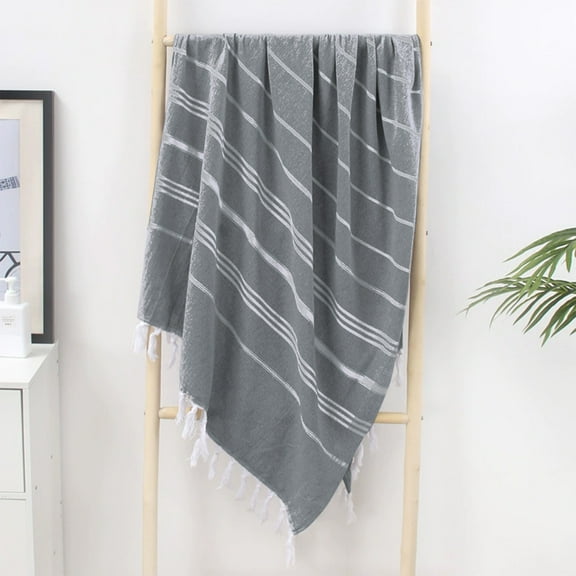 Bathroom Accessories, Polyester Turkish Beach Towel 90x180 With Tassel Woven Fringe Absorbent Adult Bath Towel Suitable For Beach Bath Towel Or Shawl, Family Gifts