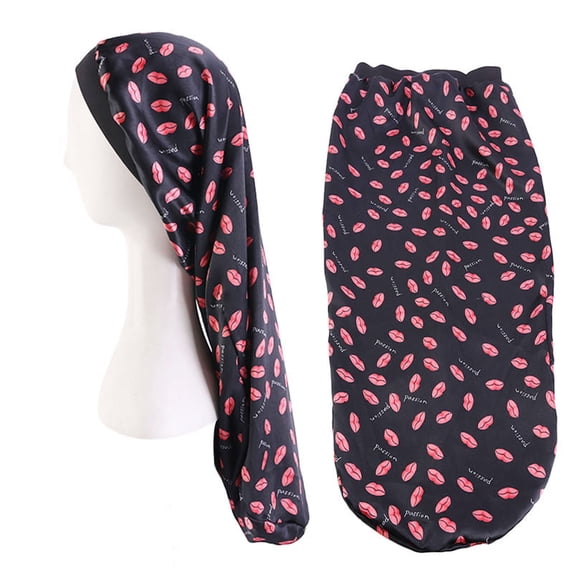 Bathroom Accessories Reusable Shower Cap Hair Bonnets Soft Elastic Band Silky Sleeping Cap Big Bonnets For Women Braids