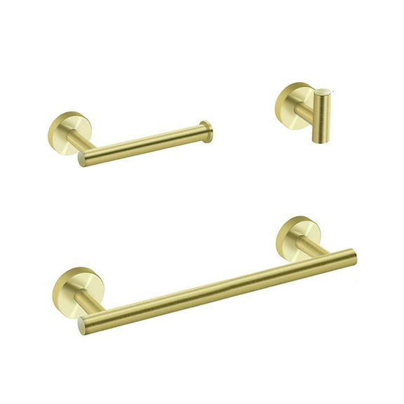 Bathroom Accessories Set 3-Piece - Towel Bar with Holder, Robe Hook - Modern Style for Bathroom, Kitchen, Laundry Room - Durable Rustproof Finish