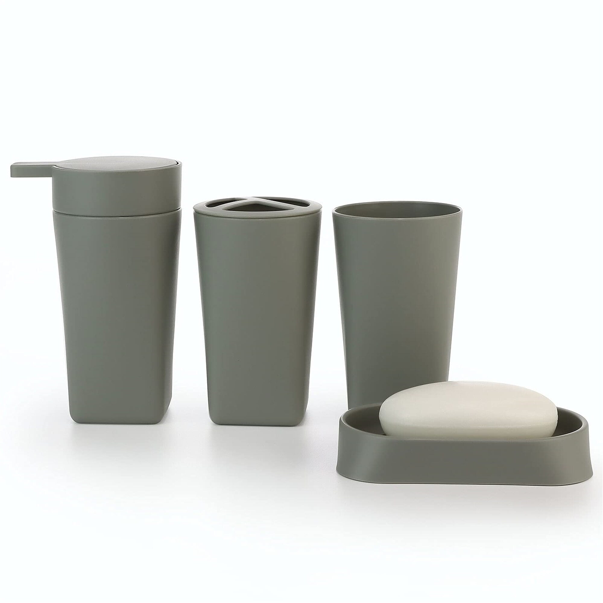 Bathroom Accessories Set 4 Piece Grey