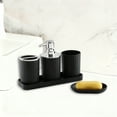 thumbnail image 1 of Bathroom Accessories Set, 5 Pcs Bathroom Toothbrush Holder Sets with Soap Dispenser, Toothbrush Cup, Mouthwash Cup, Soap Dish, Tray, Bathroom Countertop Accessories(Black), 1 of 6