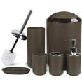 thumbnail image 1 of Cerbior 6 Plastic Bathroom Linen & Accessory Set, Brown, 1 of 9