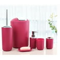 thumbnail image 1 of Bathroom Accessories Set 6 Pcs Plastic Gift Set Home Bathroom Cleaning Tools-Lotion Dispenser Toothbrush Holder Tumbler Cup Soap Dish Trash Can Toilet Brush Set, 1 of 7