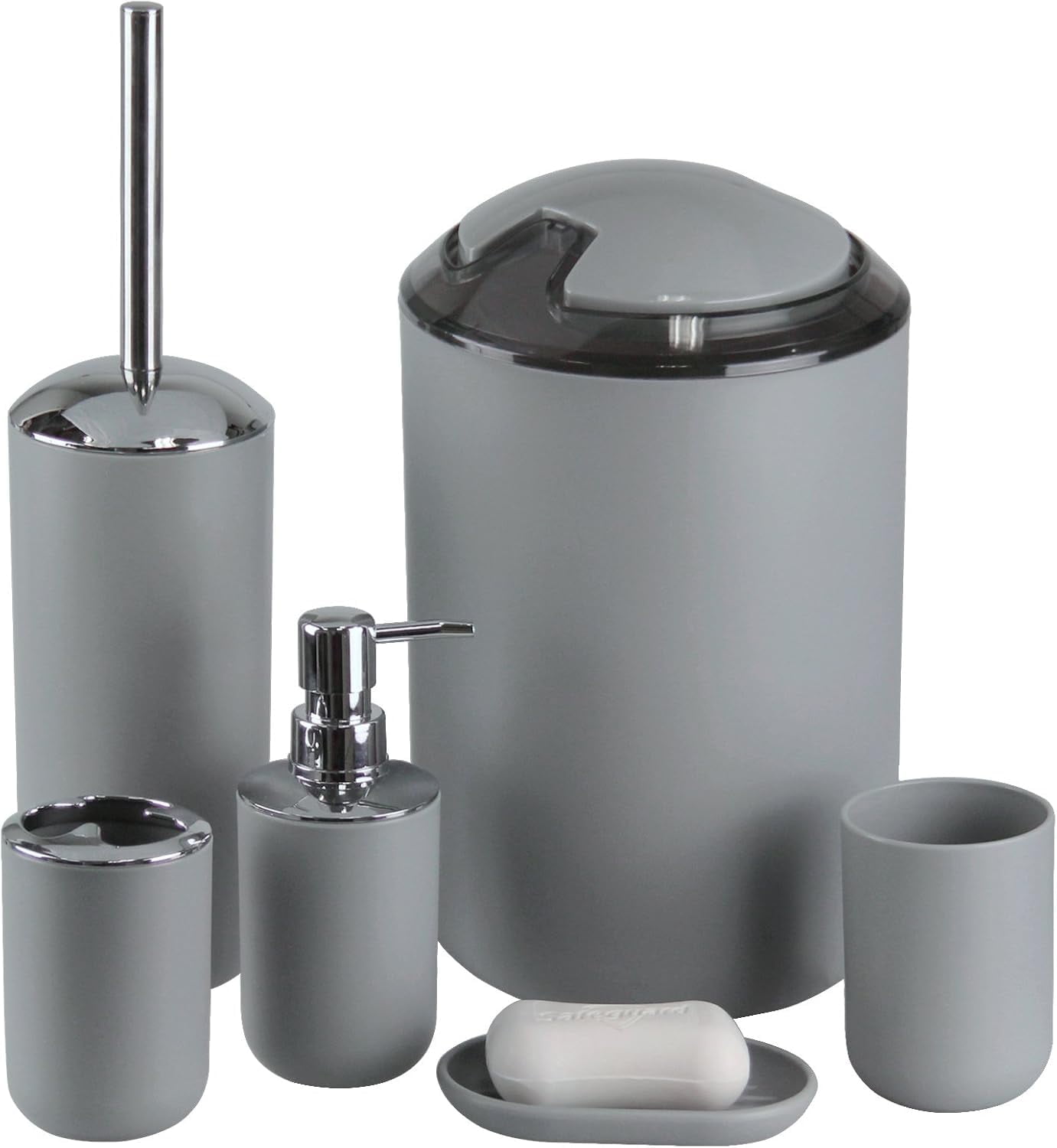 UU&T Bathroom Accessories Set, 6-Piece Plastic Bathroom Decor Sets for ...