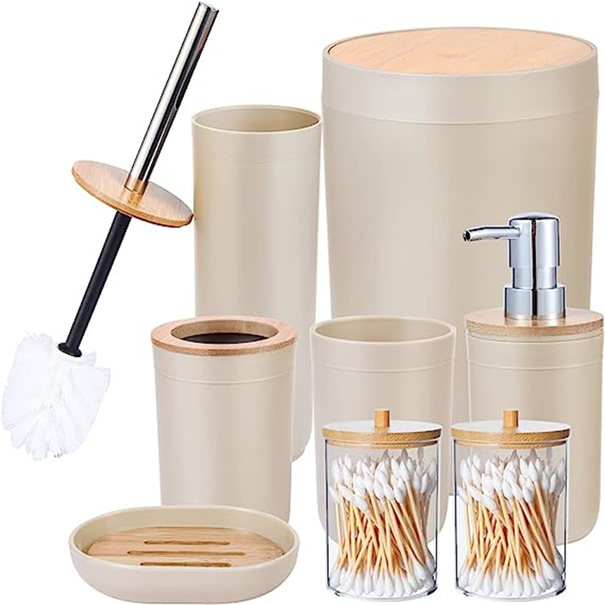 Bathroom Accessories Set Beige - Walmart.com