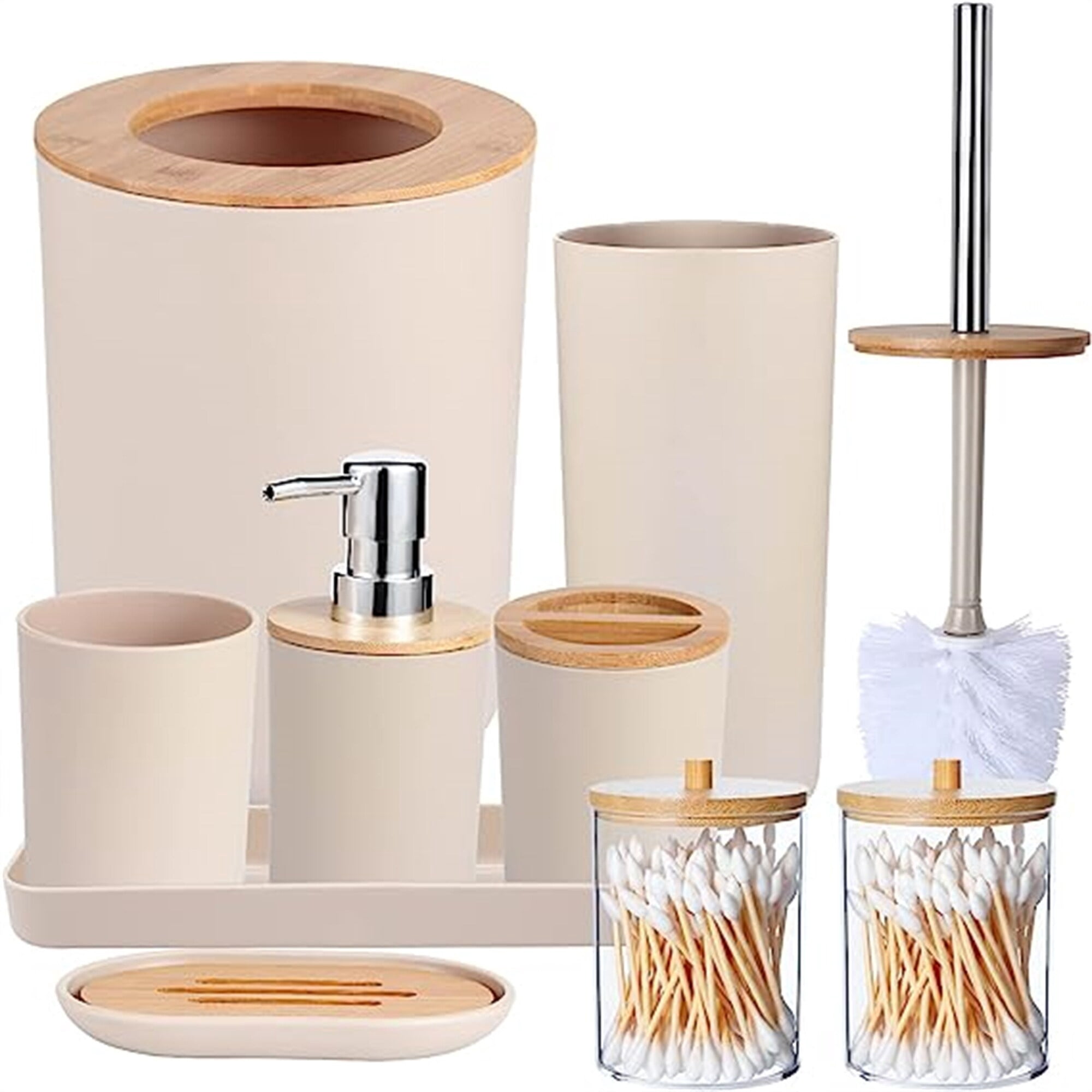 Bathroom Accessories Set Beige - Walmart.com