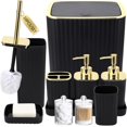 thumbnail image 1 of Bathroom Accessories Set - Gorgeous Bathroom Set, 10PC Bathroom Accessory Set, Toilet Brush, Trash Can, Qtip Holder Dispenser & Soap Dispenser, 1 of 12