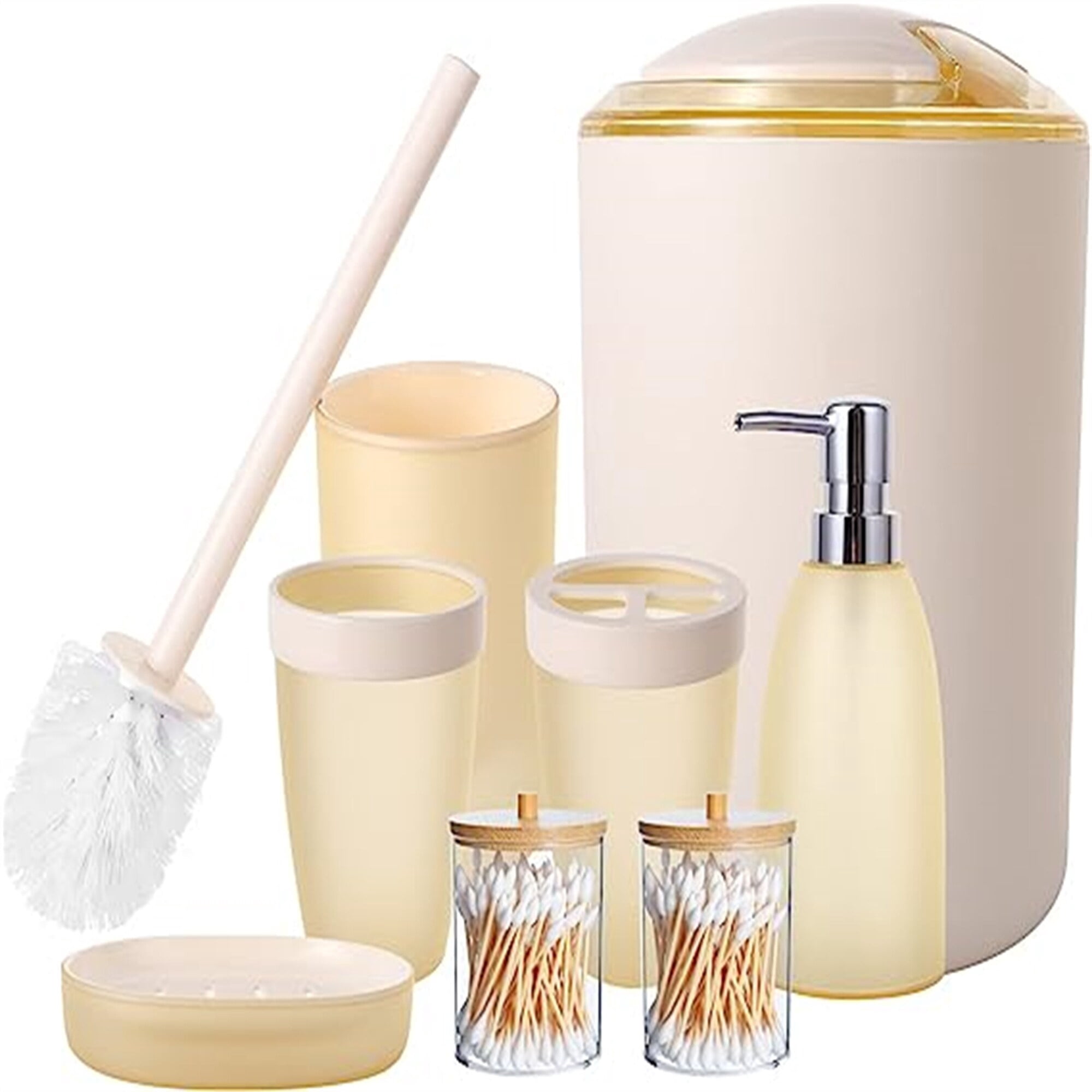 Bathroom Accessories Set Light Yellow - Walmart.com