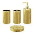 thumbnail image 1 of Bathroom Accessories Set, Toothbrush Holder, Soap Dispenser, Gold, Ceramic, 4 Piece, 1 of 7